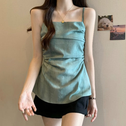 Dopamine tops Free shipping Tattoo Large size fat mm dopamine chic waist sling vest for women to wear outside, loose sleeveless top in summer