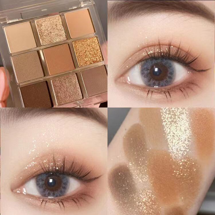 Eyeshadow Earth Beauty Eyeshadow Makeup Siyam na kulay Glitter Glitter Pearl matte