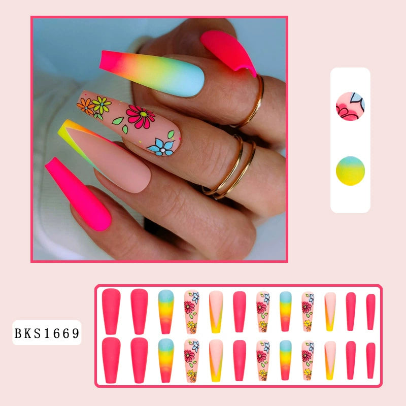 (Hand made nail) Nail pieces, wearing nail pieces, long cross-border nail products, fake nails, European and American wearing nail nails