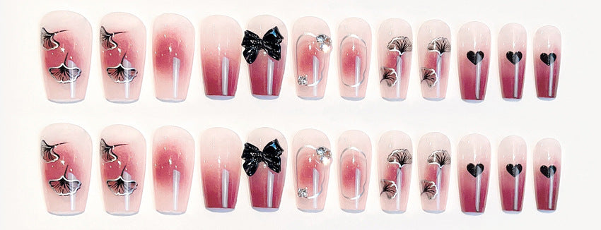 Fashion  nail Nail Sticker Diamond Nail Wear Nail Nail Stickers Fake Nails Bow Nail Sticker Blush Wear Nail A21