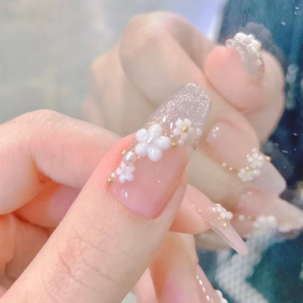 (reusable nail)【 Yihe 】 Hot selling cat eye flower fake nail patches Wearing nail patches Finished nail patches 10 nail patches