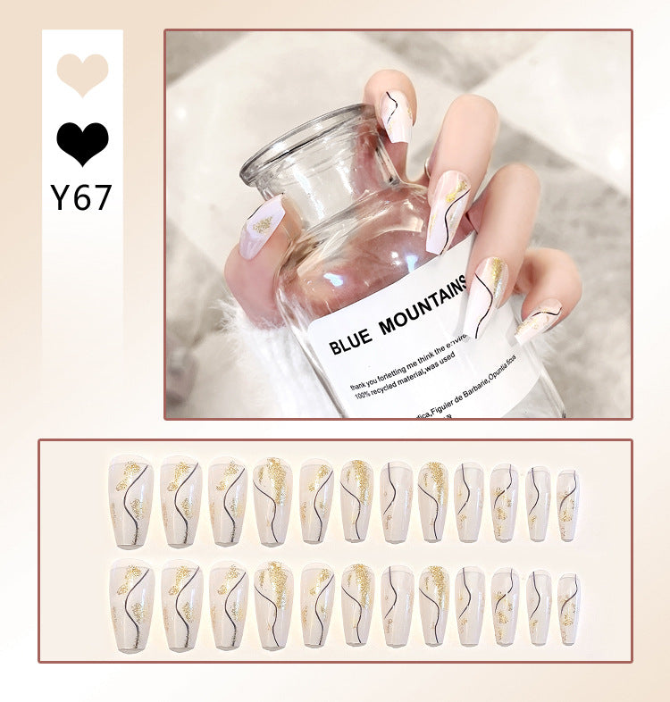 Fashion  nail Nail Stickers One Second Wearable Nail Sticker Wear Armor Nail Stickers Pure Desire Gradient Simple New Elegant