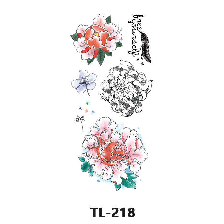 Free shipping Tattoo Factory Wholesale Fresh Tattoo Sticker Men's and Women's Flower Tattoo Stickers in Stock Direct Selling to Map Colorful Flowers