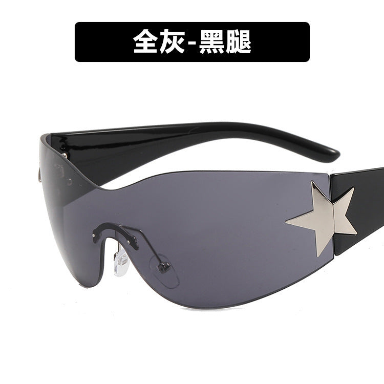 Women's fashion glasses 五角星Y2K飞行员凹造型墨镜2023新款ins太阳镜网红同款太阳眼镜女