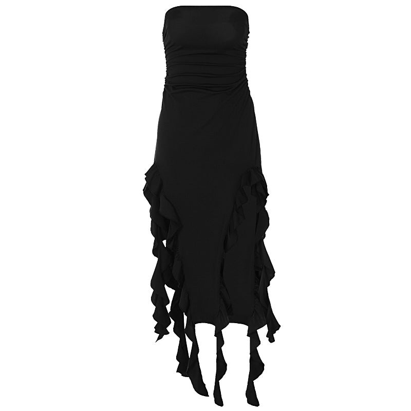 Free shipping   new fashion sexy personality chest wrapping irregular dress foreign trade wholesale tops