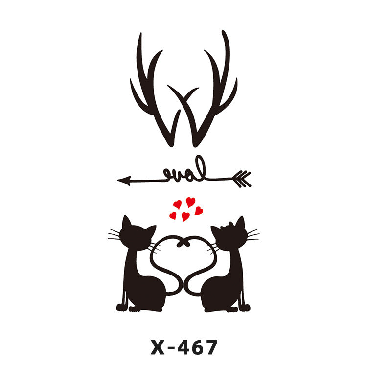 Free shipping Tattoo Tattoo Sticker Paper Waterproof Love Heart Man and Woman Cartoon Personality Couple Long Lasting Flower English Letters Fresh Tattoo Sticker