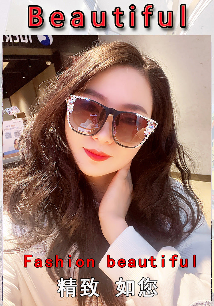 Women's fashion glasses GM水钻近视眼镜墨镜夹片女防晒防紫外线司机偏光太阳镜日夜两