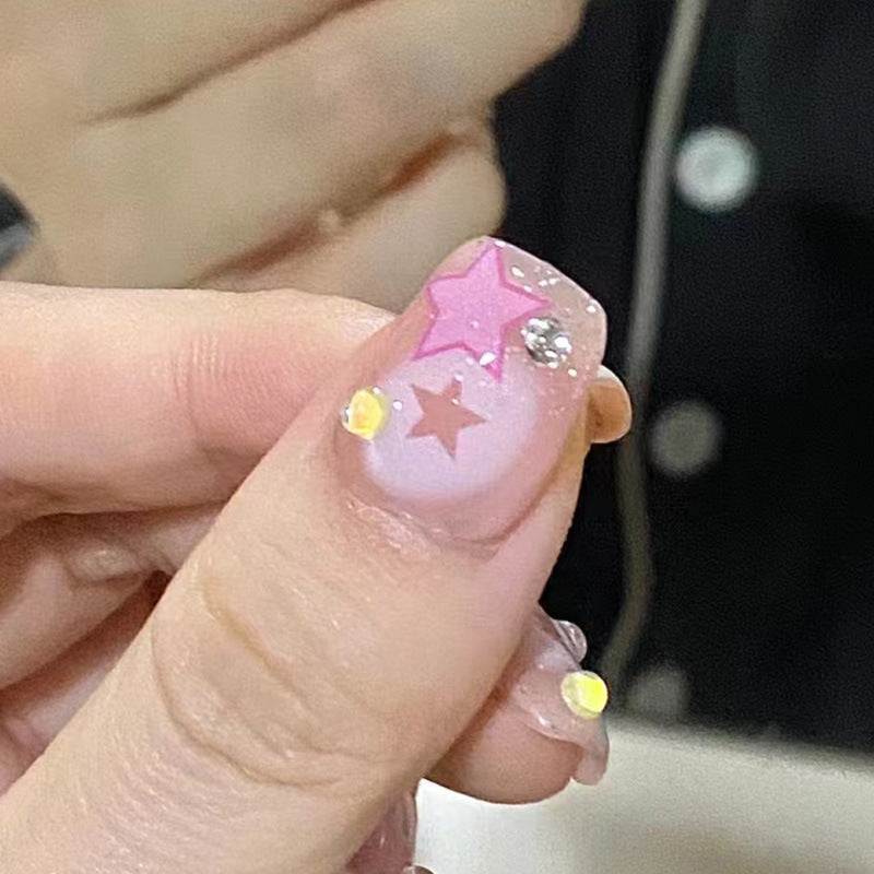 千禧甜妹穿戴甲多巴胺指甲贴片美甲片半手工假指甲美甲贴片成品甲
