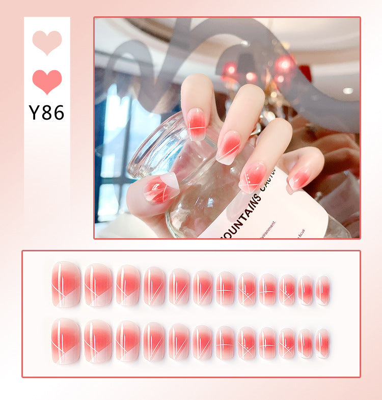 Fashion  nail Nail Stickers One Second Wearable Nail Sticker Wear Armor Nail Stickers Pure Desire Gradient Simple New Elegant