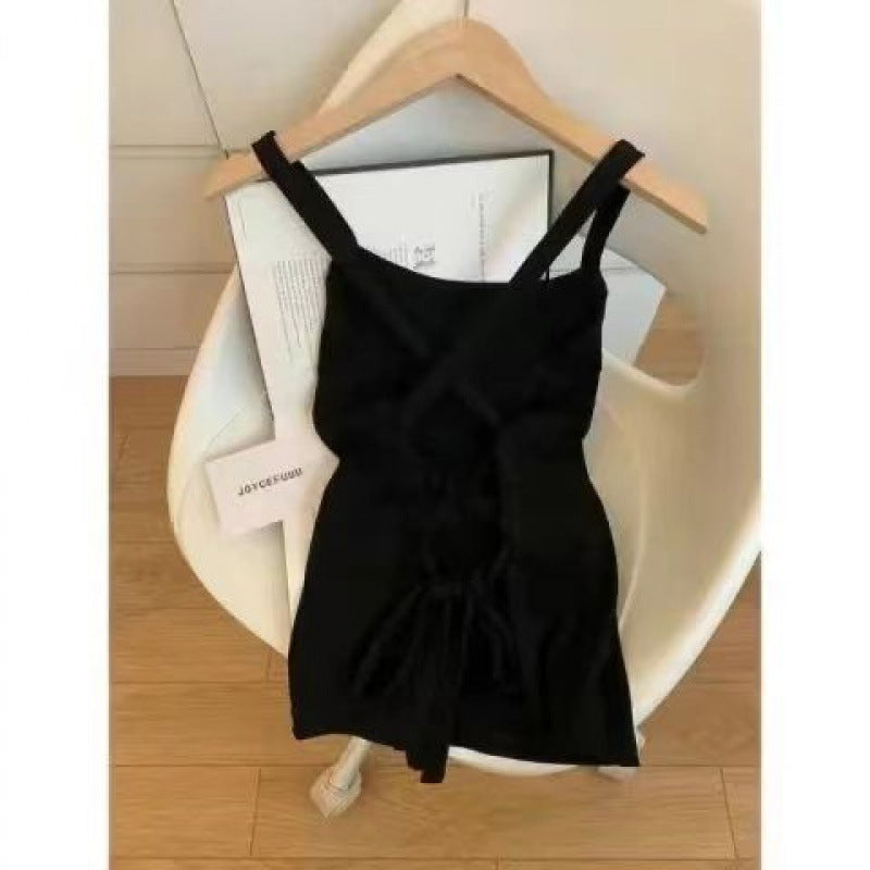 Dopamine tops Free shipping Tattoo Summer Sexy Hollow Back Straps Suspender Vest Women's Chest Pad Dopamine Wear Top Thin