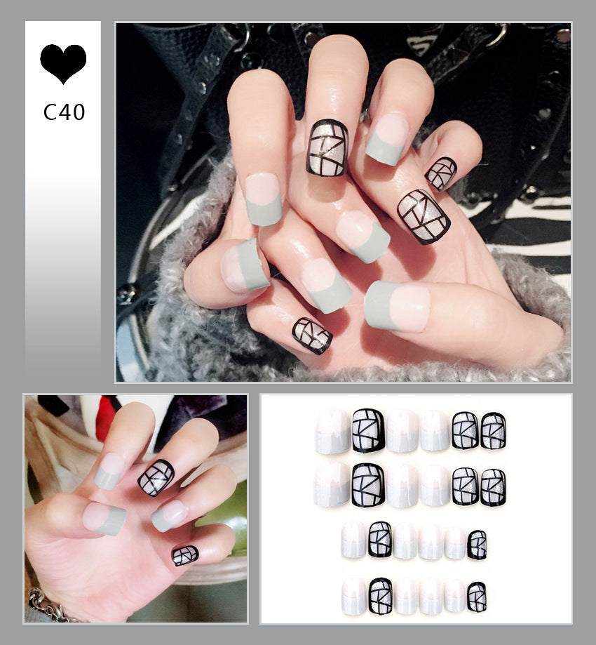 Fashion  nail Internet Celebrity Fake Nail Patch Wear Armor Finished Product Nail Tip Nail Stickers Disassembly Nail Patch Female Removable Nail Stickers