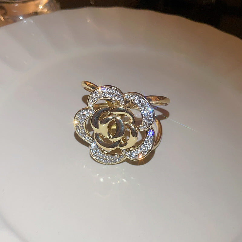 真金电镀锆石丝巾扣高级感气质风衣腰带配饰多功能扣环饰品批发女