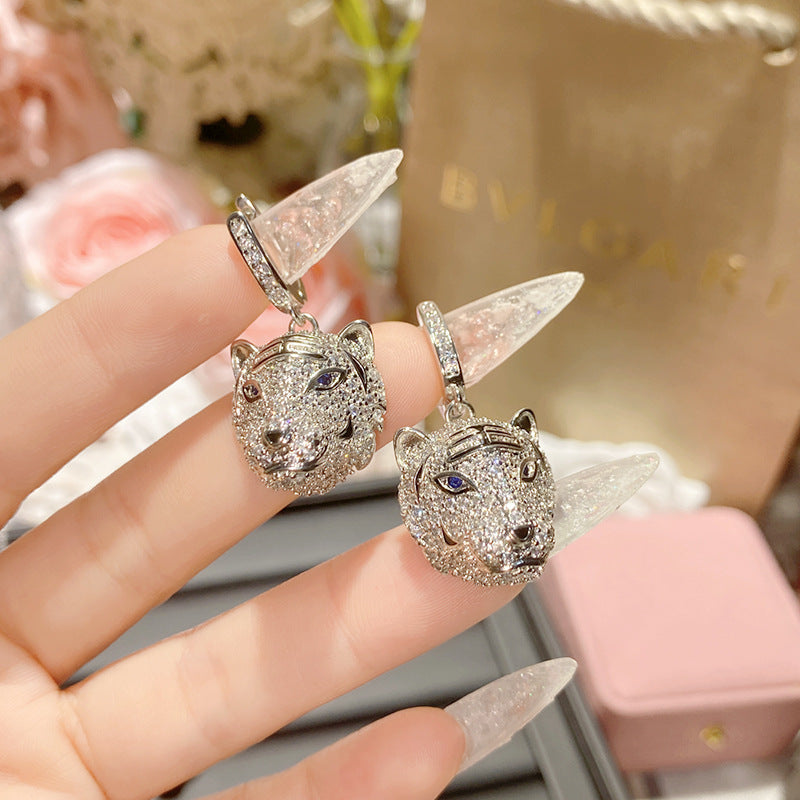 山茶重工设计朋克嘻哈潮个性虎头项坠 设计师镀18K金滴胶工艺套装