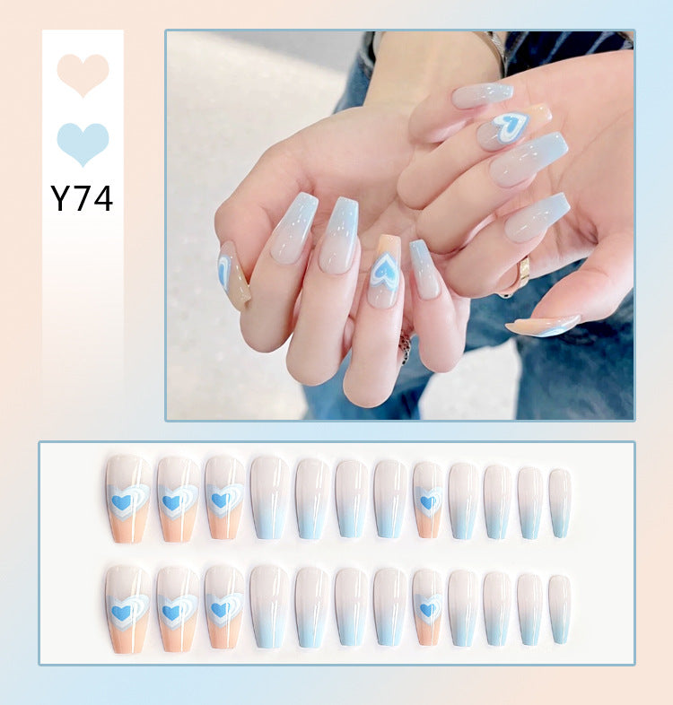 Fashion  nail Nail Stickers One Second Wearable Nail Sticker Wear Armor Nail Stickers Pure Desire Gradient Simple New Elegant