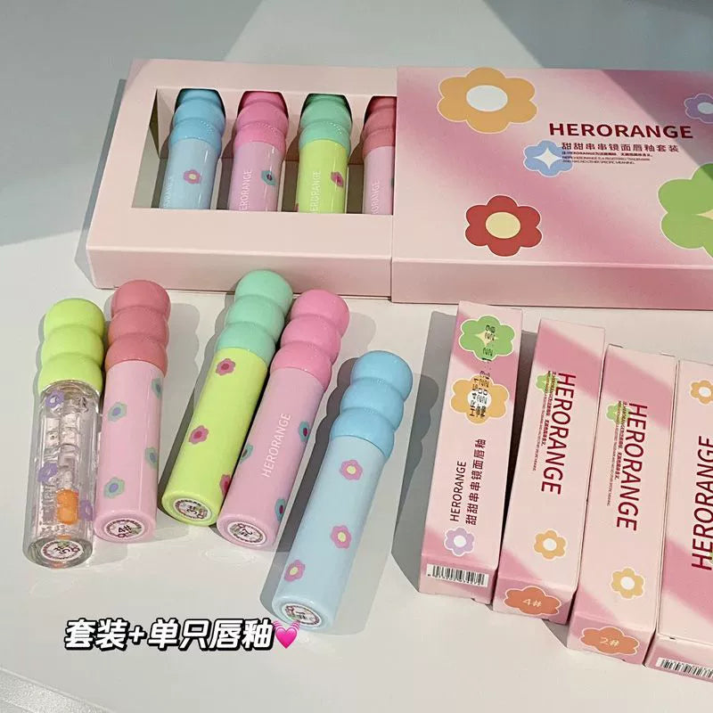 新色~多巴胺糖葫芦口红唇釉水光滋润唇彩嘟嘟镜面唇蜜韩系colorg套装