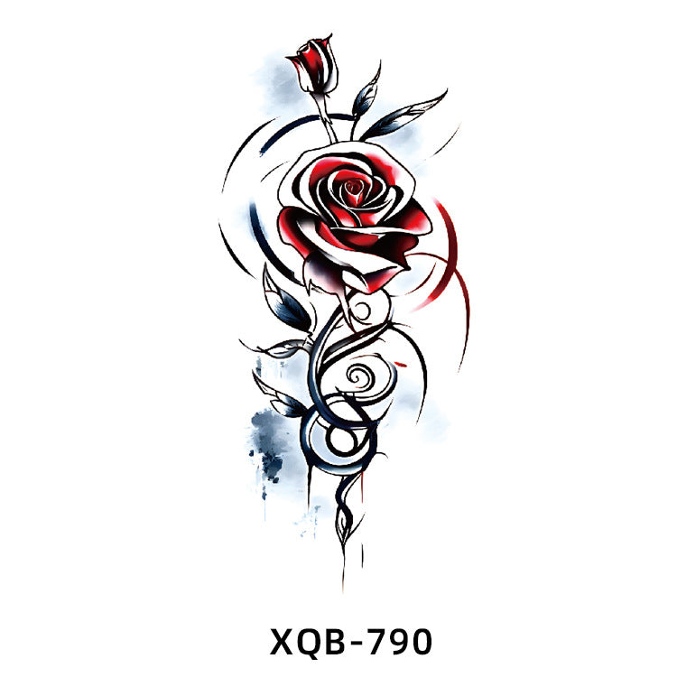 Free shipping Tattoo Factory Wholesale Small Full Arm Flower Tattoo Sticker Half Sleeve Waterproof Big Picture Men and Women Black and White, Colored Animal Tattoo Sticker Paper