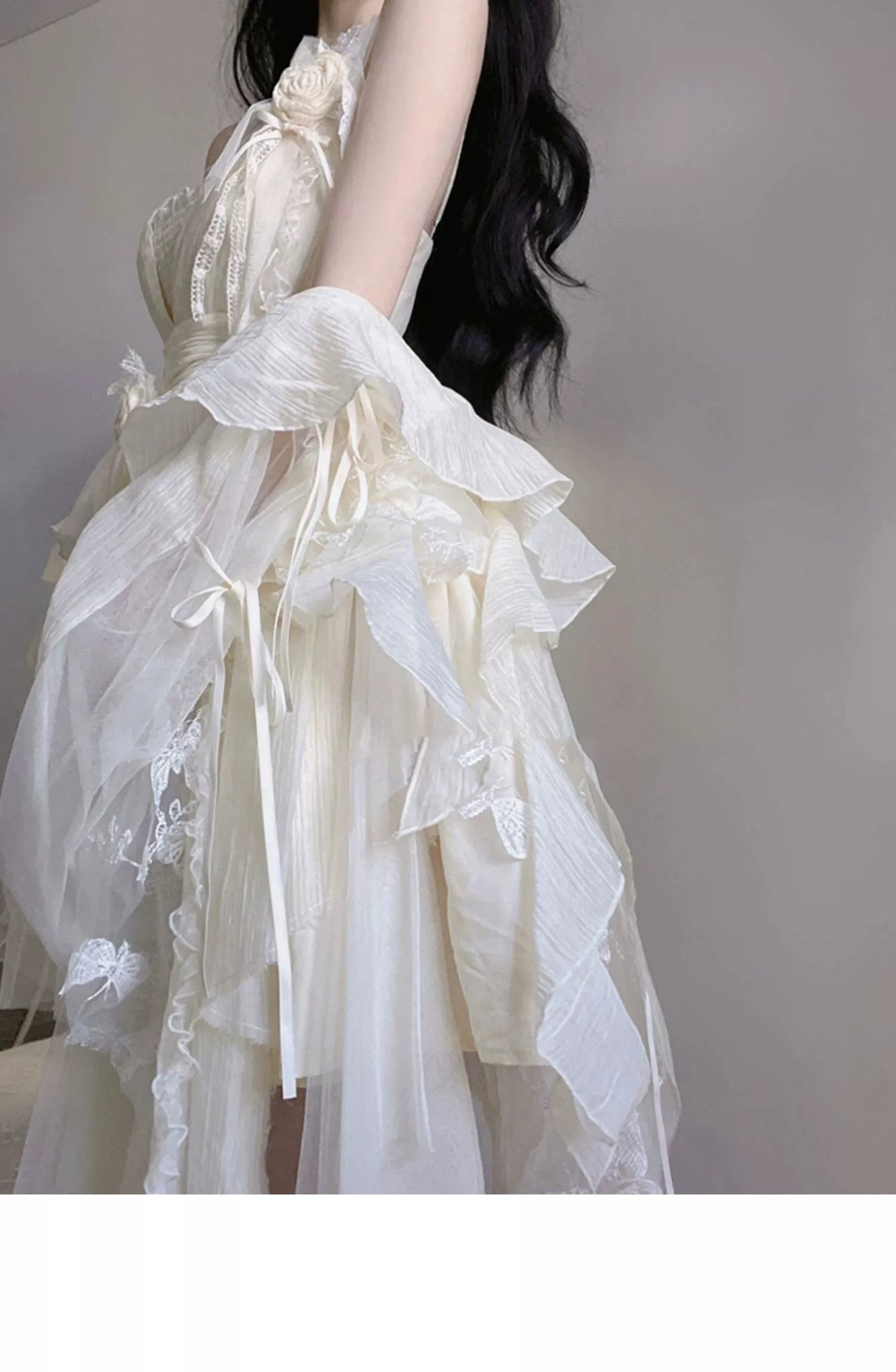 Fashion women's wear French First Love Long Skirt Design Sense Small Super Fairy Mori Style Gentle Princess Sling Dress Women's Summer