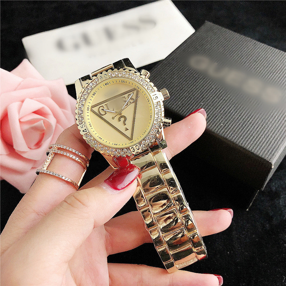 Fashion women's watchSimple Fashion in Europe and America Women's Watch Cross-Border Hot Rhinestone Steel Belt Quartz Women's Watch