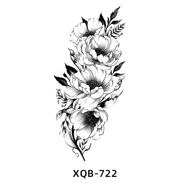 Free shipping Tattoo In Stock Wholesale Small Full Arm Tattoo Sticker Waterproof Sweatproof Tiger Animal Flower Men and Women Black and White, Colored Tattoo Sticker Paper