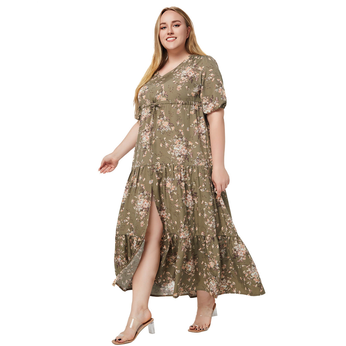 Fashion women's wear 2024 plus Size Women's Clothing Summer New Bohemian Print Loose Dress Sq0217