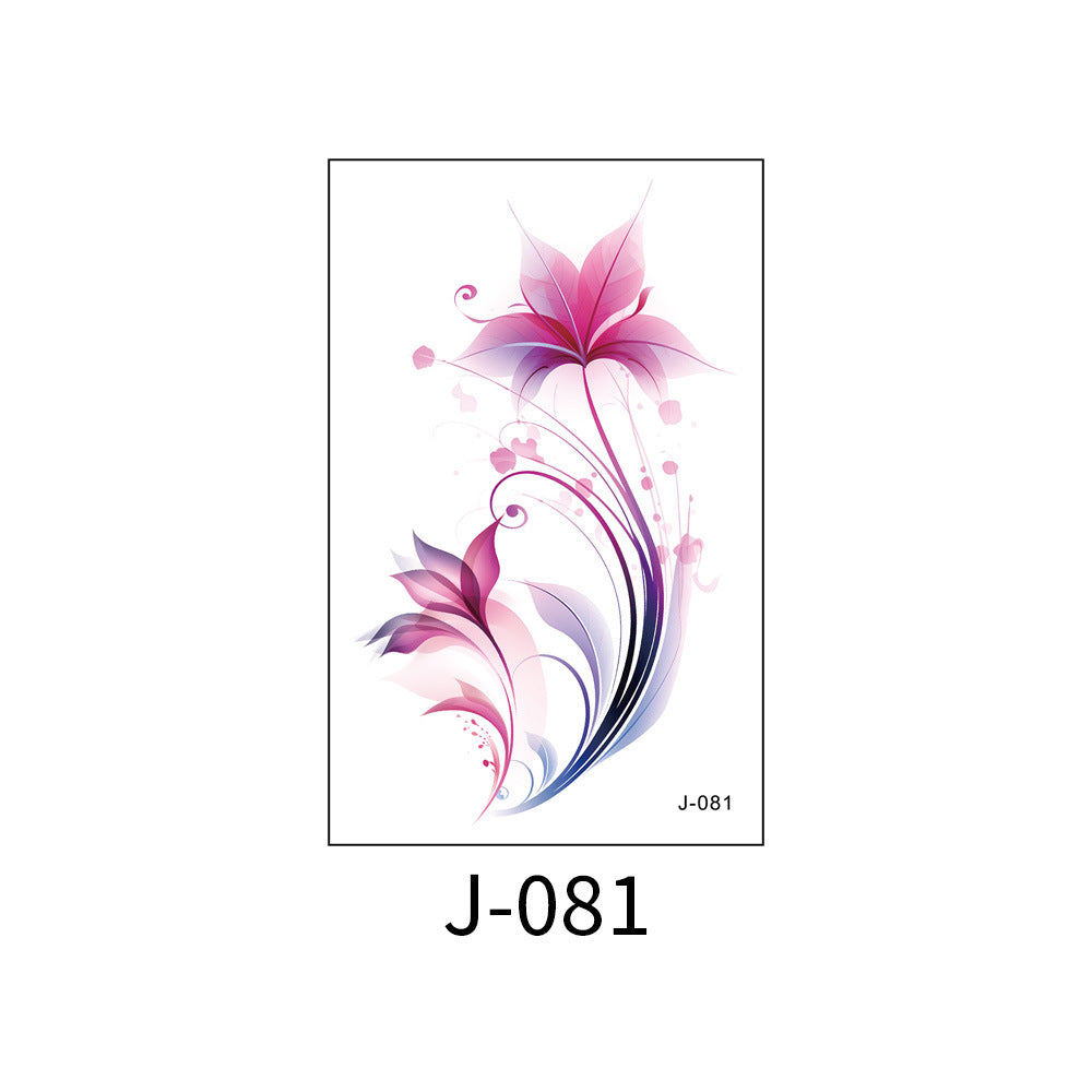 Free shipping Tattoo Colorful Flower Tattoo Sticker Disposable Waterproof Hand Back Clavicle Chest European and American Scar Covering Fresh Tattoo Sticker Paper