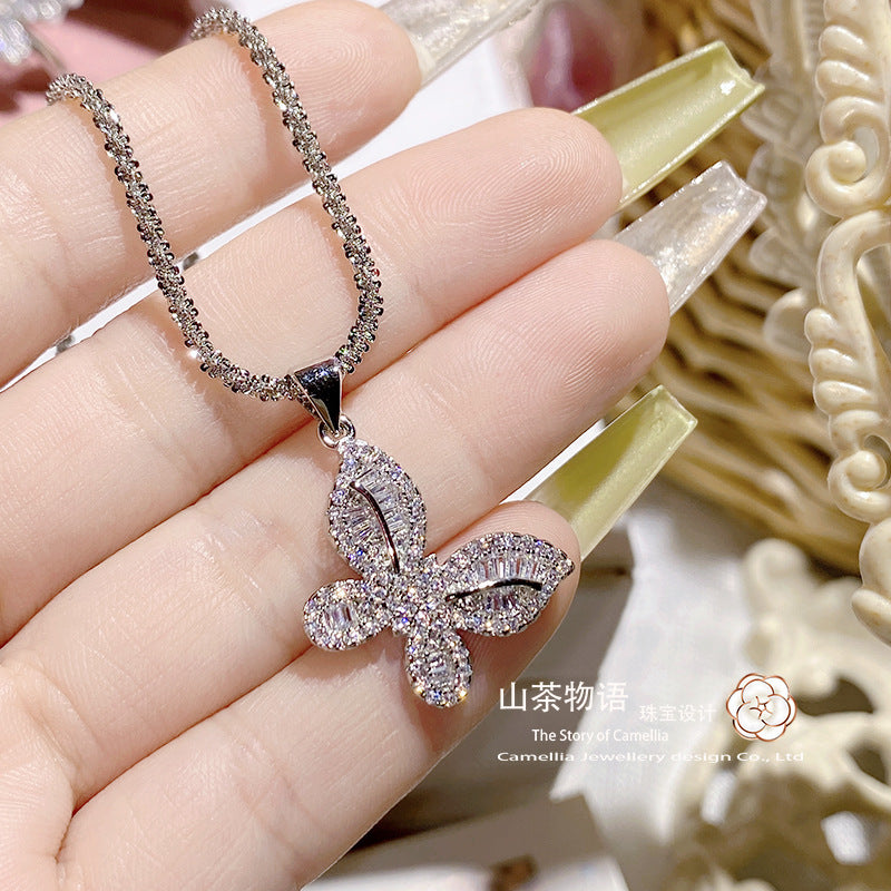 Camellia直播跨境网红货源代发 镀金5A锆耳饰项链三件套 新娘配饰