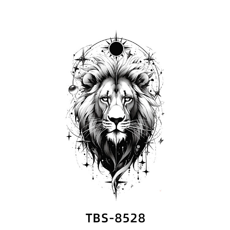 Free shipping Tattoo Small Full Arm Waterproof Tattoo Sticker Half Sleeve Arm Lion Animal Long-Lasting Cross-Border European and American Tattoo Sticker Paper Tattoo