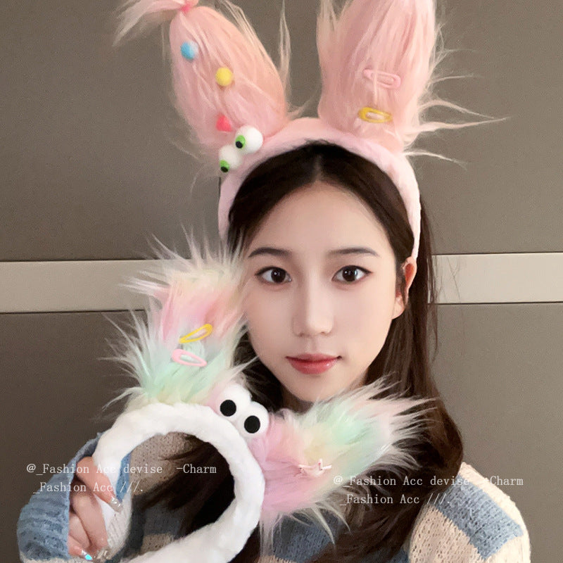 秋冬新款搞怪毛绒发箍小众甜美百搭高颅顶头箍时尚设计感发饰批发