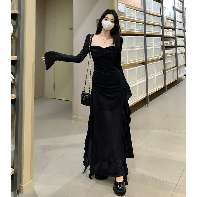 Fashion women's wear Unique Purple Dress Spring plus Size Slightly Oversized Girls Slimming Chic and Beautiful Dress Long Dress