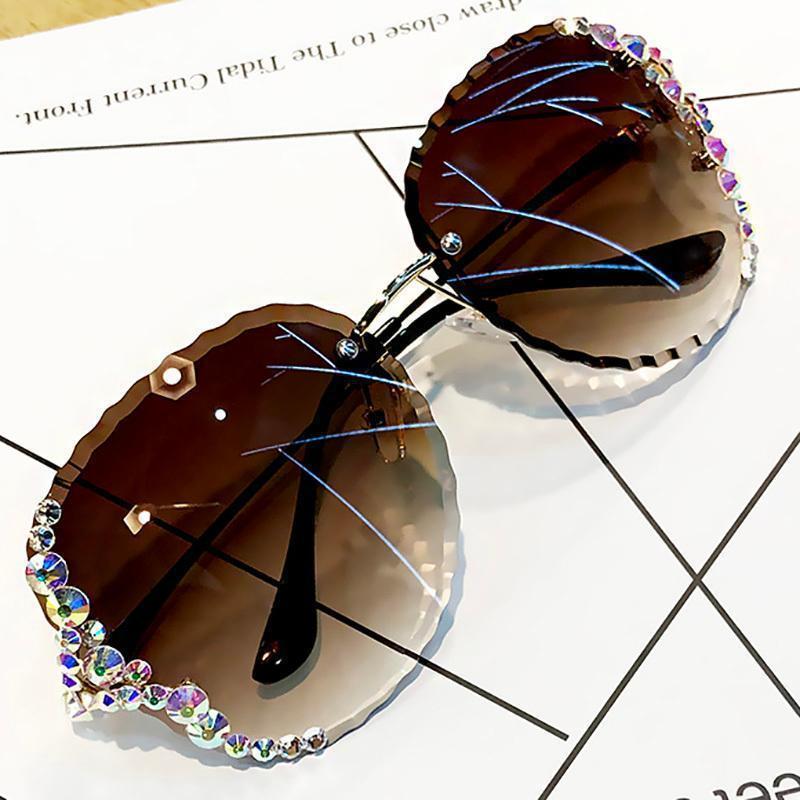 Women's fashion glasses 镶钻太阳镜防蓝光辐射眼镜女韩版潮个性时尚太阳镜女防紫外线