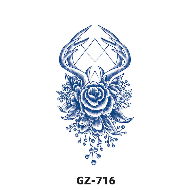 Free shipping Tattoo Herbal Tattoo Sticker Female Semi-Permanent Waterproof and Durable Grass and Wood Internet Celebrity Juice Non-Reflective Simulation Tattoo Sticker Male Advanced