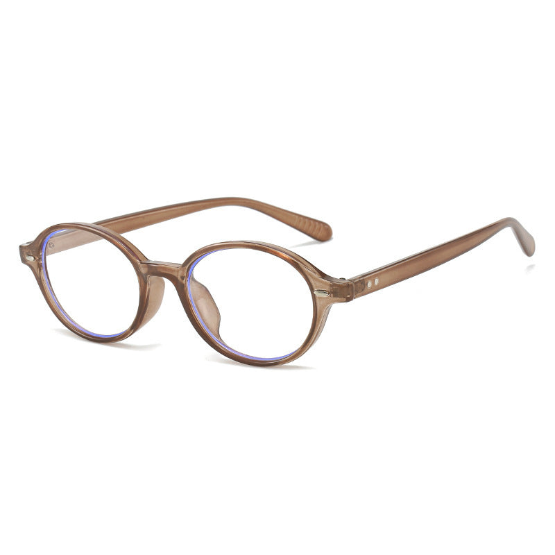 Women's fashion glasses 椭圆小框米钉眼镜框防蓝光韩版潮流眼镜架复古文艺平光镜小清新女