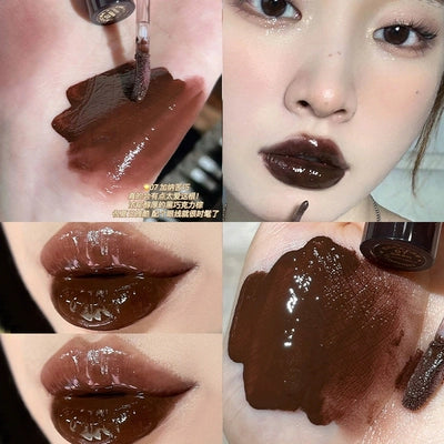 熔岩巧克力口红唇蜜镜面水光保湿滋润口红唇泥