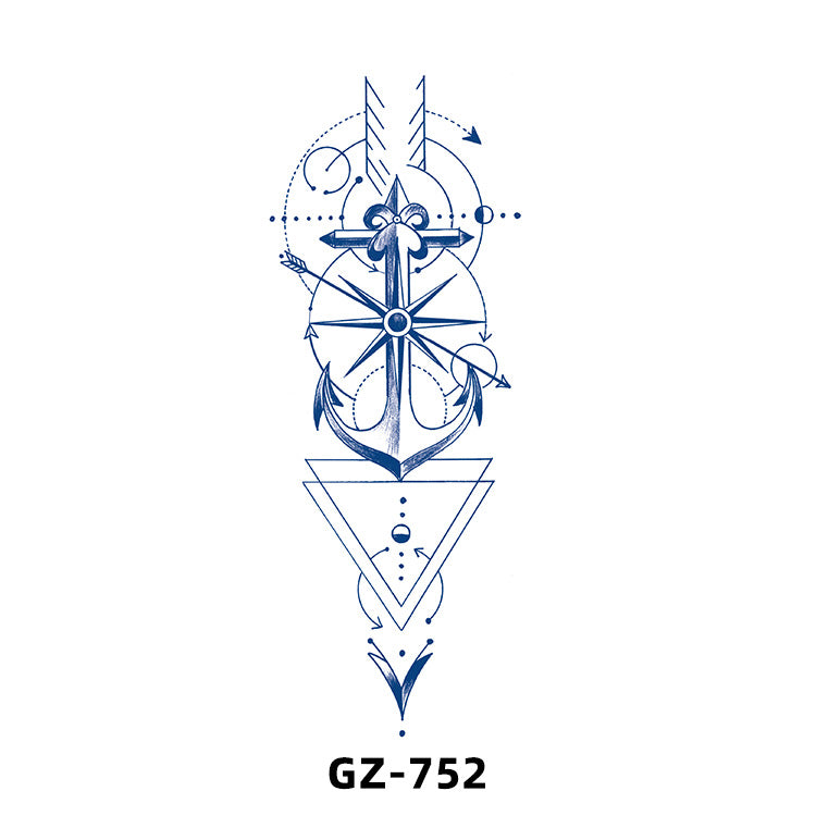 Free shipping Tattoo Cross-Border Herbal Semi-Permanent Tattoo Sticker Men's and Women's Waterproof Sweat-Proof Juice Half Sleeve Real-Proof Tattoo Letter Sticker Tattoo