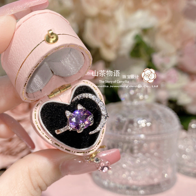 Camellia森系小巧可爱蓝色小鲸鱼套装 甜美淑女彩宝韩版萌系颈链