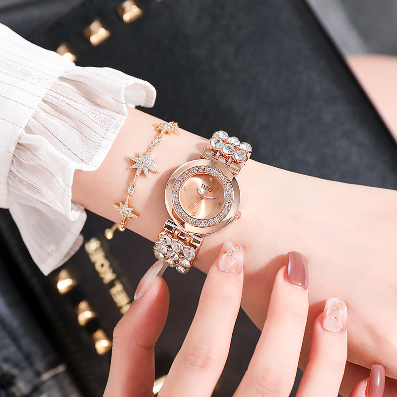 Women's fashion watch rhinestone small dial smooth quartz watch leisure simple temperament watch
