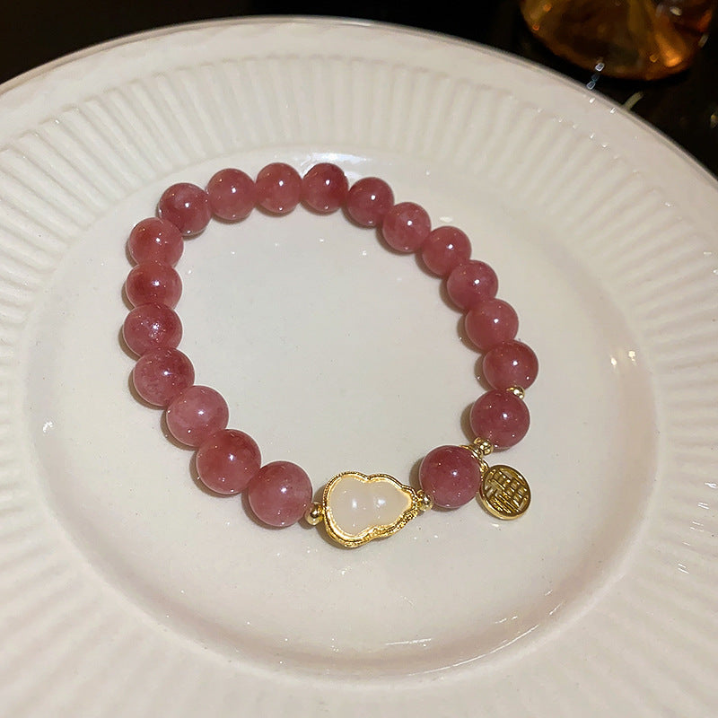 首饰手链圆珠草葫芦贝壳福字手链个性时尚简约百搭手串女莓晶珍珠手饰批发