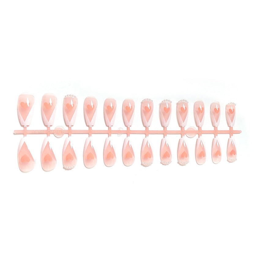 Fashion  nail Wear Armor Nail Stickers Nail Patch Fake Nails Removable Love Heart Nail Tip Nail Sticker X17