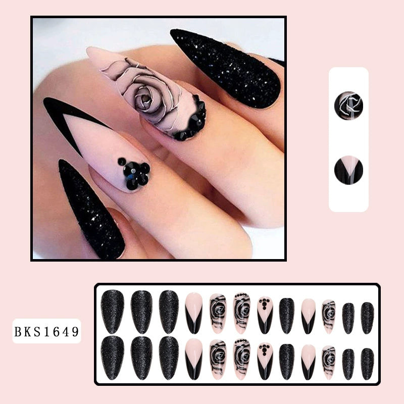 (Hand made nail) Nail pieces, wearing nail pieces, long cross-border nail products, fake nails, European and American wearing nail nails