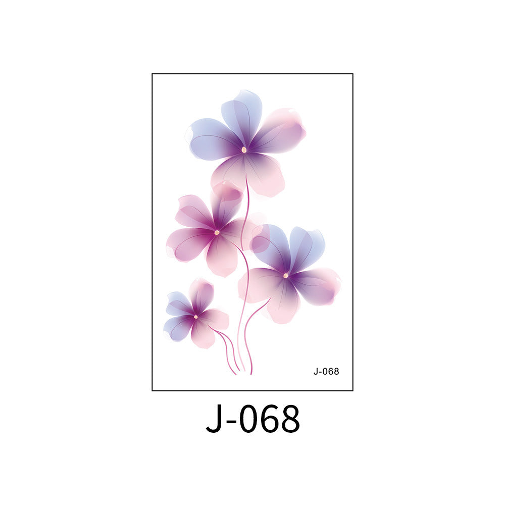 Free shipping Tattoo Colorful Flower Tattoo Sticker Disposable Waterproof Hand Back Clavicle Chest European and American Scar Covering Fresh Tattoo Sticker Paper