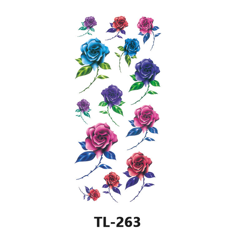 Free shipping Tattoo Waterproof Tattoo Sticker Fresh Flowers Stickers Sexy Plant Tattoo Small Picture Flower Tattoo Sticker in Stock Wholesale
