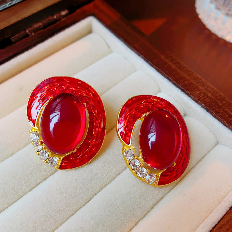 首饰耳环中古vintage复古银针耳环宫廷风小众耳钉耳坠高级感轻奢耳饰批发