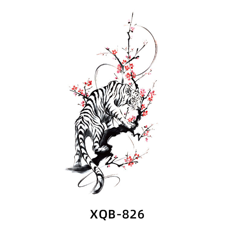 Free shipping Tattoo New Flower Arm Tattoo Sticker Waterproof Men's and Women's Small Arm Tattoo Tattoo Black and White Animal Tattoo Sticker Paper Factory Wholesale