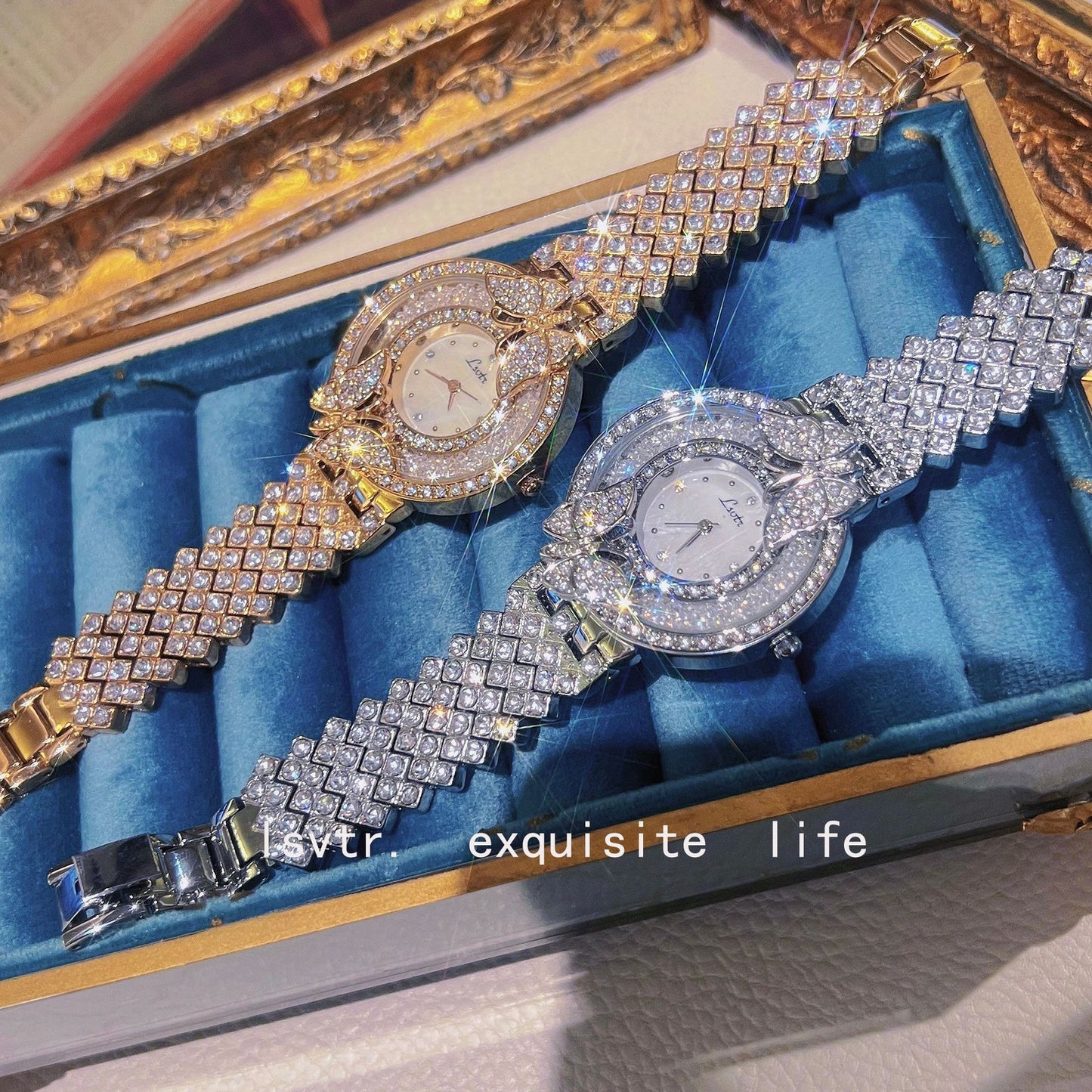 Fashion women's watchLsvtr Tik Tok Live Stream Cross-Border Hot Watch Starry with Diamonds Affordable Luxury Fashion Niche Women's Watch