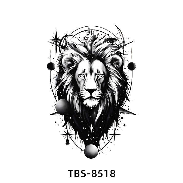 Free shipping Tattoo New Small Full Arm Tattoo Sticker Half Sleeve Tiger Lion Animal Arm Waterproof and Durable Cross-Border European and American Tattoo Sticker Paper