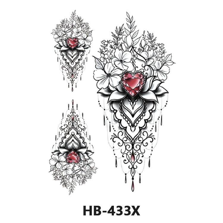 Free shipping Tattoo In Stock Cross-Border Factory Wholesale New Half Sleeve Tattoo Sticker Black Animal Skull Waterproof Tattoo Men and Women Tattoo