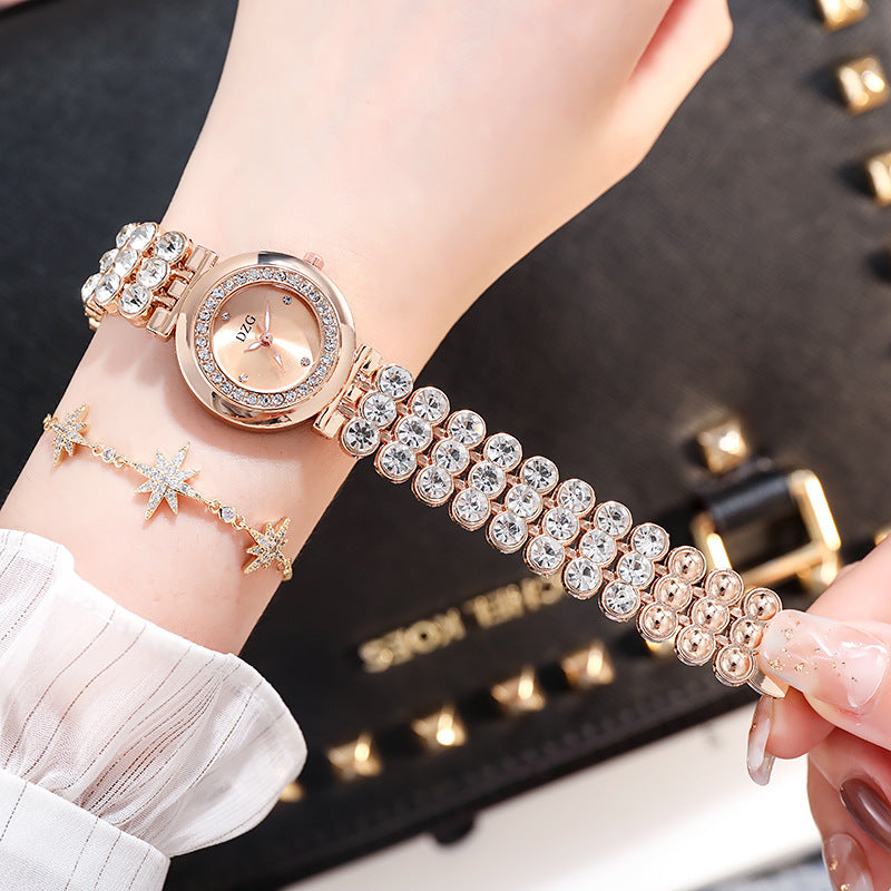 Women's fashion watch rhinestone small dial smooth quartz watch leisure simple temperament watch
