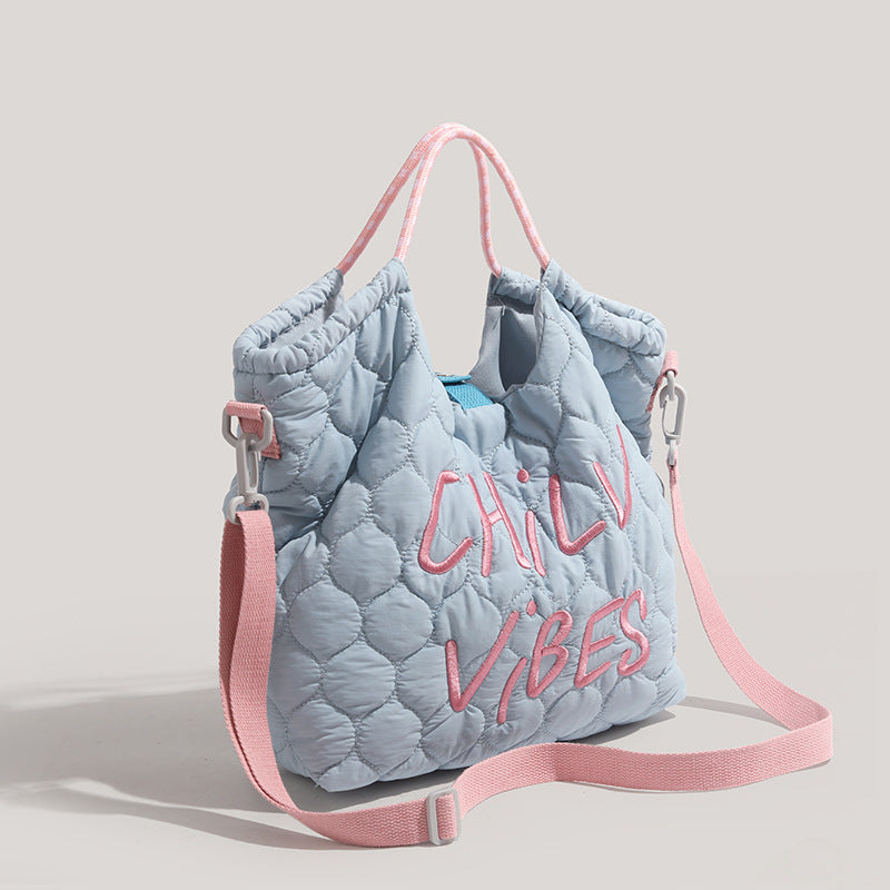Dopamine Bag Free shipping Tattoo CDIWRI & KARI official genuine Korean style large capacity tote dopamine letter embroidered messenger handbag
