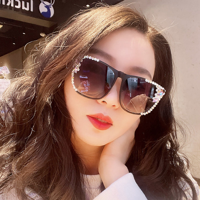 Women's fashion glasses GM水钻近视眼镜墨镜夹片女防晒防紫外线司机偏光太阳镜日夜两