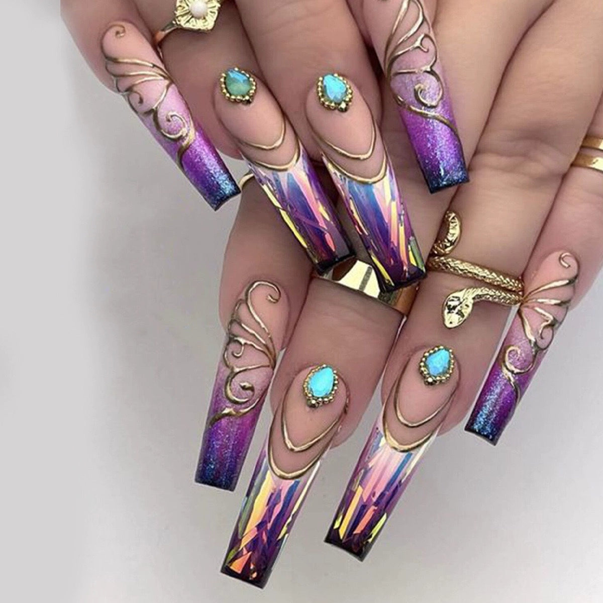 (Hand made nail) Kardashian, European and American Spicy Girl, Little Red Book, Dark Super Long, Internet Celebrity Cross border Nail Art, Detachable and Reusable Nail